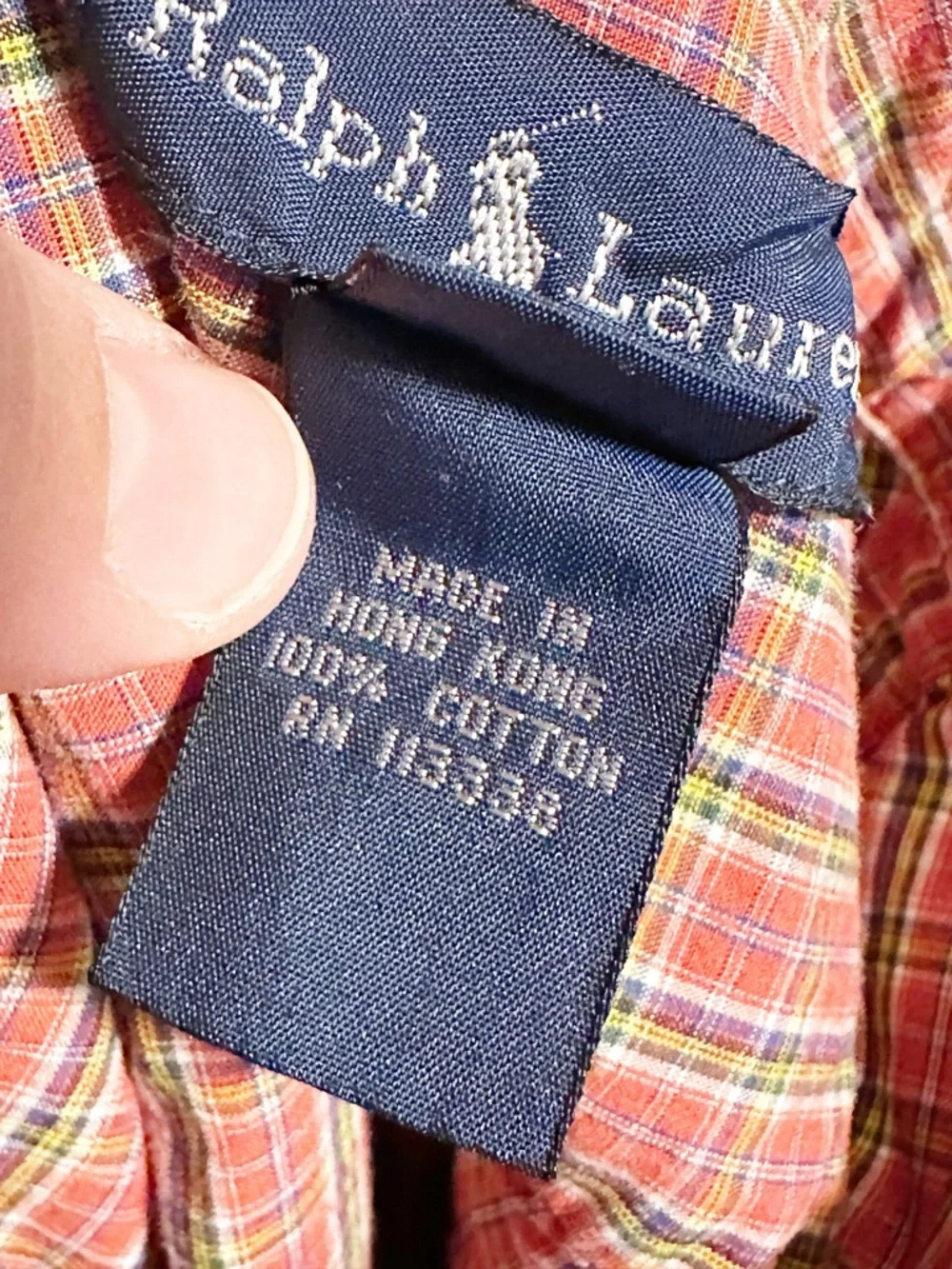 Ralph Lauren Boys S (8/10) Plaid Button Down Shirt Red Blue Yellow Preppy